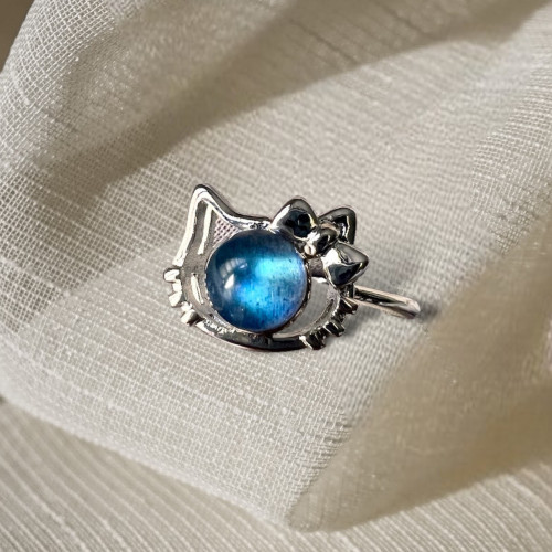 خاتم لابرادوريت هيلوكيتي طبيعي