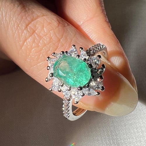 خاتم زمرد كولومبي طبيعي