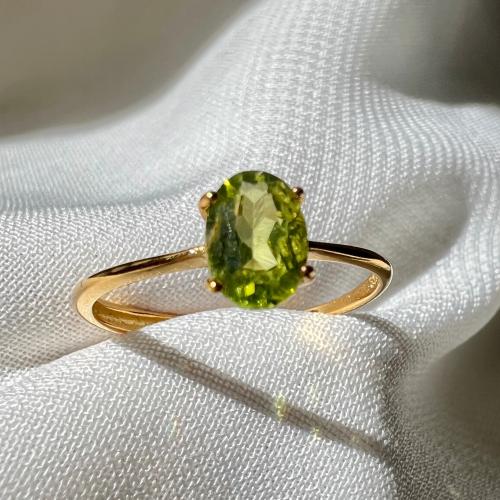 خاتم زبرجد فضة 925