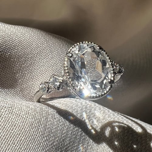 خاتم كلير كوارتز طبيعي