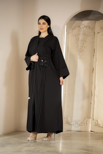 عباية اسود بجيوب شك