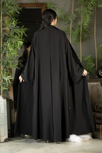 عباية كريب اسود بشك اسود