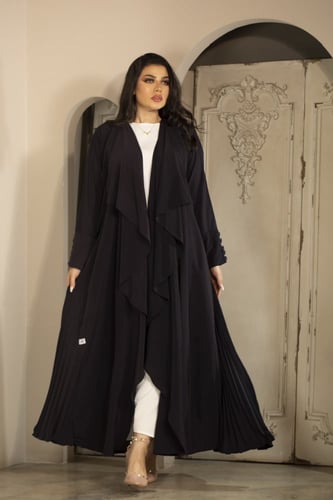 عباية كحلي بكسرات جانبية