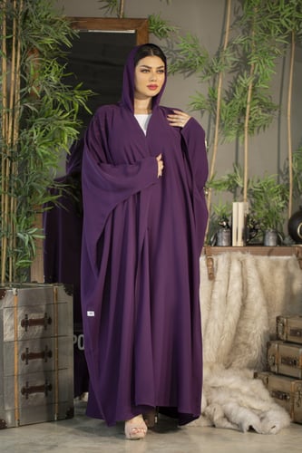 عباية بنفسجي بشك اعلى الاكمام