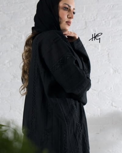 عباية لينن اسود