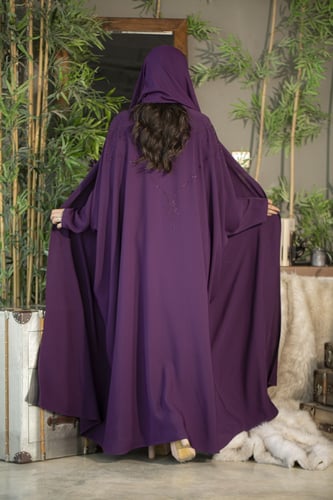 عباية بنفسجي بشك اعلى الاكمام