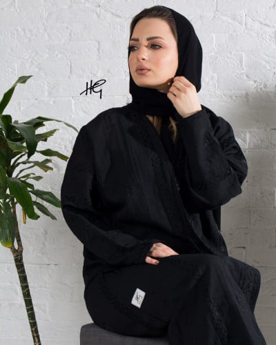 عباية لينن اسود