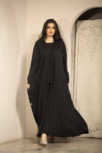 عباية اسود بكسرات كامل