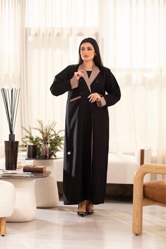عباية اسود بليزر رسميه بجيوب اماميه