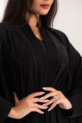  عباية اسود بلاك بيري بتطريز اسود