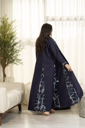 عباية كحلي جوخ بتطريز مميز