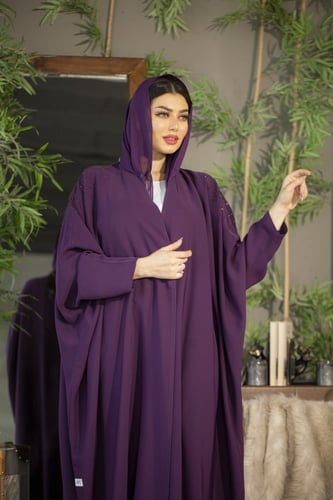 عباية بنفسجي بشك اعلى الاكمام