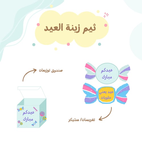 ثيم زينة العيد (حلوى العيد) جاهز للطباعة