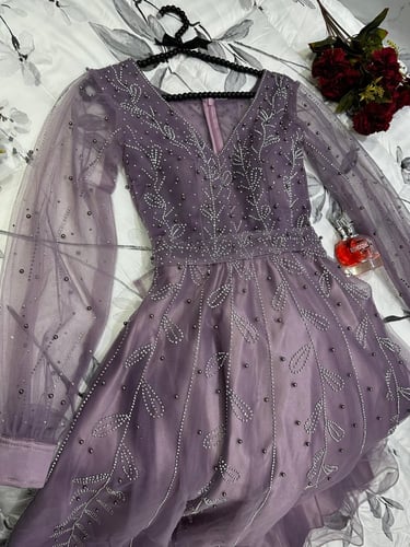 فستان سهرة تل مشغول LB-315