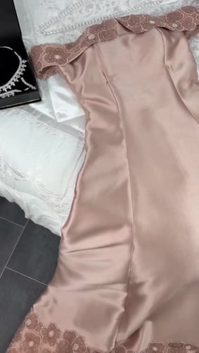 فستان تفتة لون لحمي 1116-11