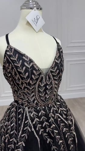 فستان شغل اسود صدرية 1211-11