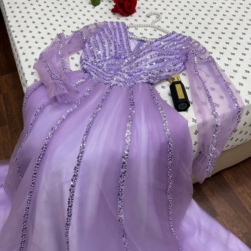 فستان طبقات على شغل خرز راقي LB-304