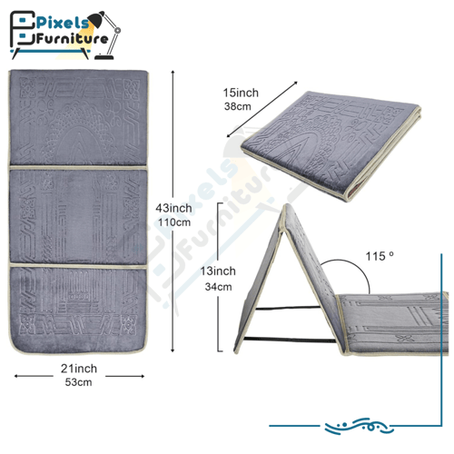 سجادة صلاة قابلة للطي مع مسند ظهر وجيب لحمل الأغرا...