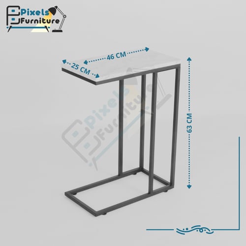 طاولة تقديم كنب بسطح خشب وقواعد معدنية من بكسل الأ...