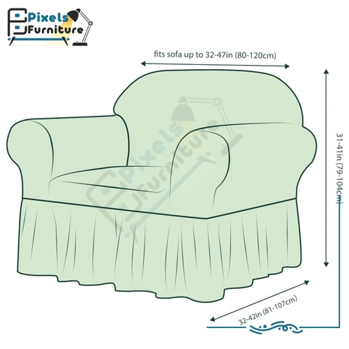 غطاء كنبة مفردة قابل للتمدد والإزالة من بكسل الأثا...
