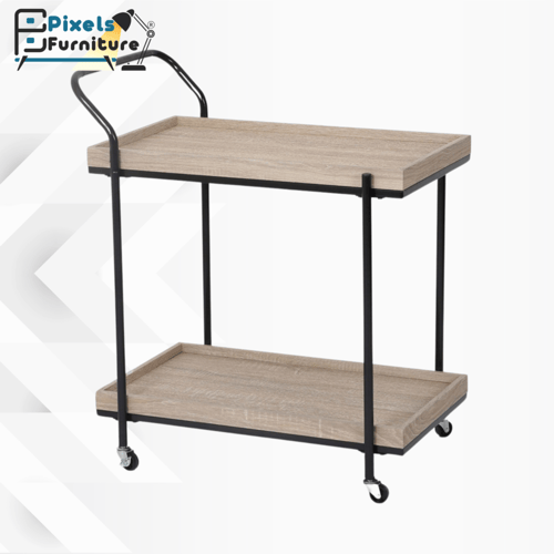 عربة تقديم الضيافة للشاي والقهوة متحركة رفين مستطي...