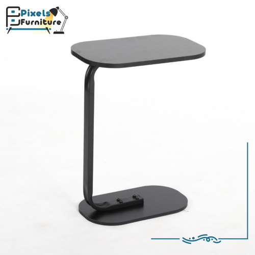 طاولة تقديم كنب بسطح خشب وقواعد معدنية من بكسل الأ...