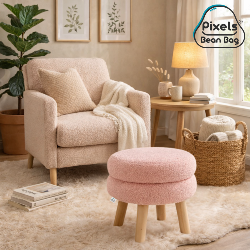 مقعد عثماني دائري قماش بوكليه من بكسل بين باج بقوا...