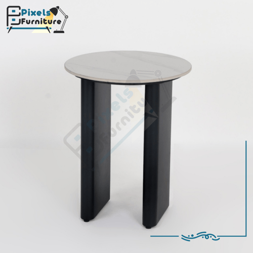 مجموعة طاولات دائرية بسطح رخامي 2+1 من بكسل الأثاث