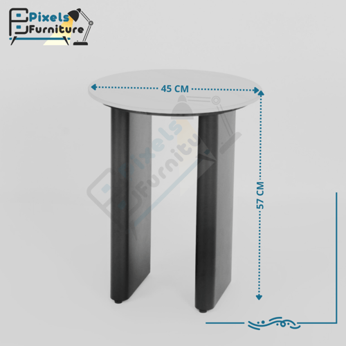 مجموعة طاولات دائرية بسطح رخامي 2+1 من بكسل الأثاث