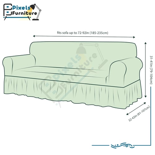 غطاء أريكة 3 أشخاص قابل للتمدد والإزالة من بكسل ال...