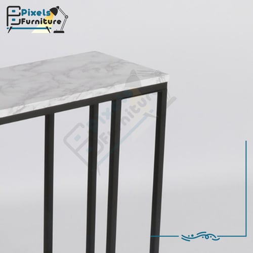 طاولة تقديم كنب بسطح خشب وقواعد معدنية من بكسل الأ...