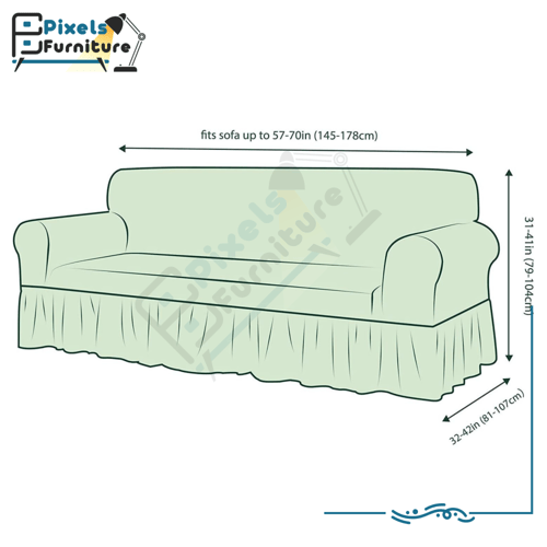 غطاء أريكة شخصين قابل للتمدد والإزالة من بكسل الأث...