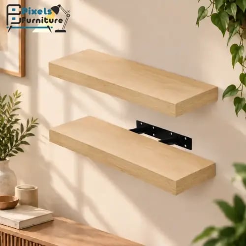 مجموعة من 2 قطعة ارفف عائمة للحائط من بكسل الأثاث, غرفة المعيشة, غرفة النوم, ديكور المطبخ, الحمام, ارفف بدعامات غير مرئية