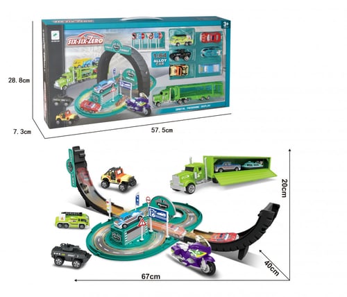 الشاحنة و المدار - سيارة السباق