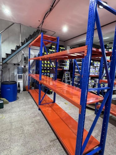 رفوف متوسطة الأحمال برتقالي وأزرق 300 كجم