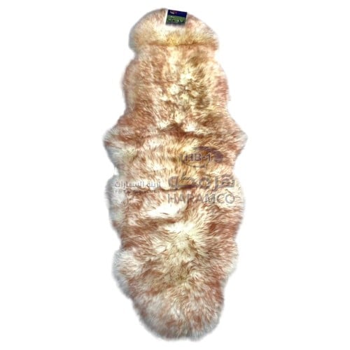 فرو طبيعي جاعد أحمر على أبيض