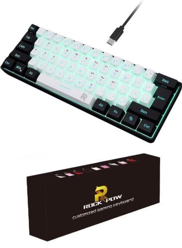 لوحة مفاتيح ألعاب RGB سلكية 60% – 61 مفتاح بتصميم...