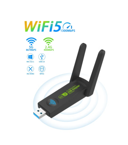 يوك محول واي فاي لاسلكي USB,1300Mbps مزدوج النطاق...