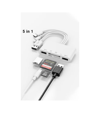 قارئ بطاقات الذاكرة 5 في 1، محول USB OTG