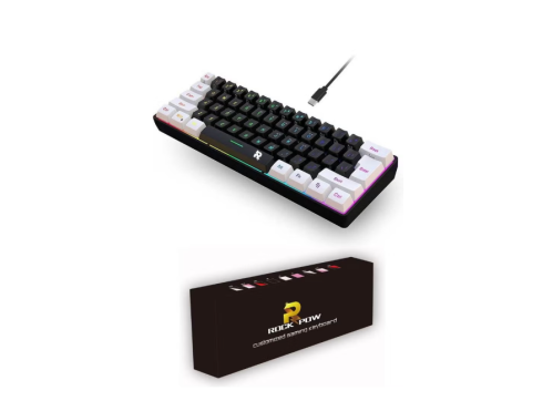 لوحة مفاتيح Rock Pow 60% سلكية للألعاب – RGB