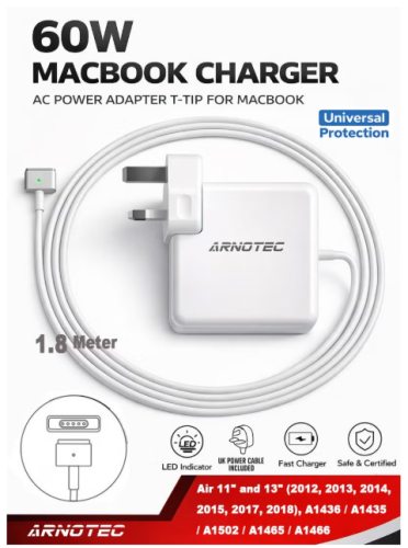 شاحن ARNOTEC 60W MagSafe 2 (T-Tip)