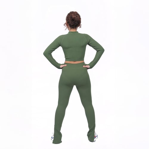 بنطلون لجينز رياضي للنساء أخضر غامق