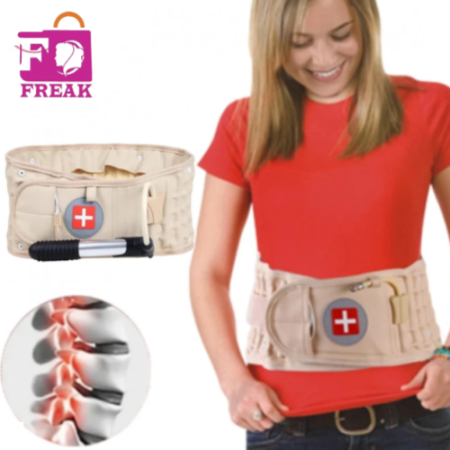 حزام طبي لدعم فقرات أسفل الظهر قطني يعمل بنفخ الهو...