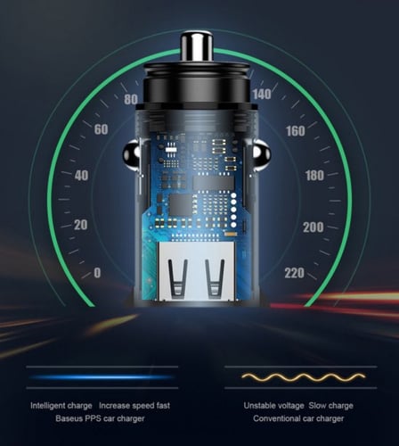 راس شاحن للسيارة سريع الشحن مع كيبل شحن ابل