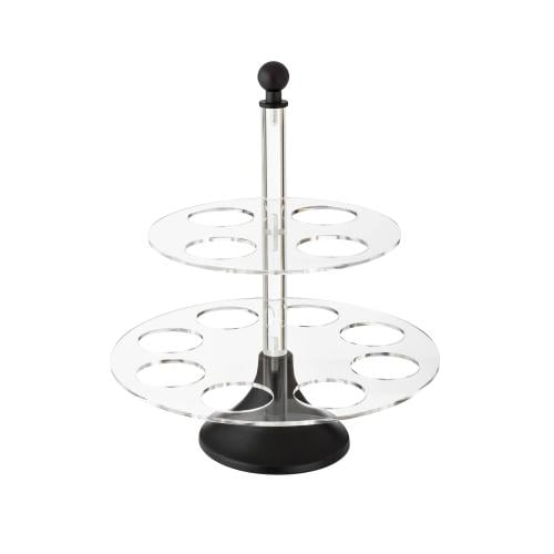 شيالة فناجين قهوة اكريلك شفاف مع اسود 12 خانة