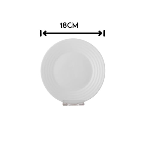 صحن حلا مسطح اركوبال ابيض مدور مقاس 18 سم 6 قطعة