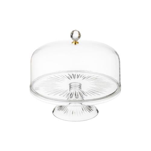 حامل كيك اكريلك شفاف بغطاء