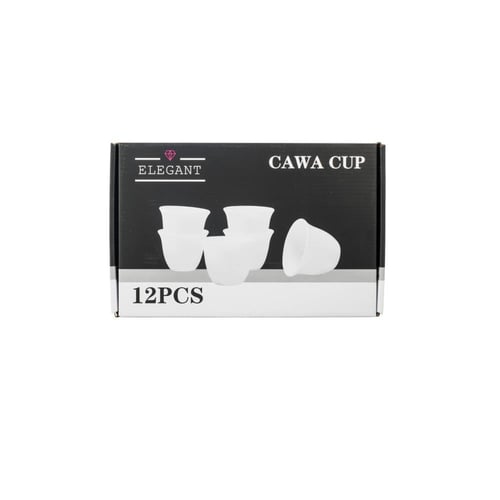 طقم فناجين قهوة سعودي بورسلان ابيض بنقشات تراثية ف...