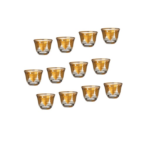 طقم كريستال تركي 75 قطعة ذهبي