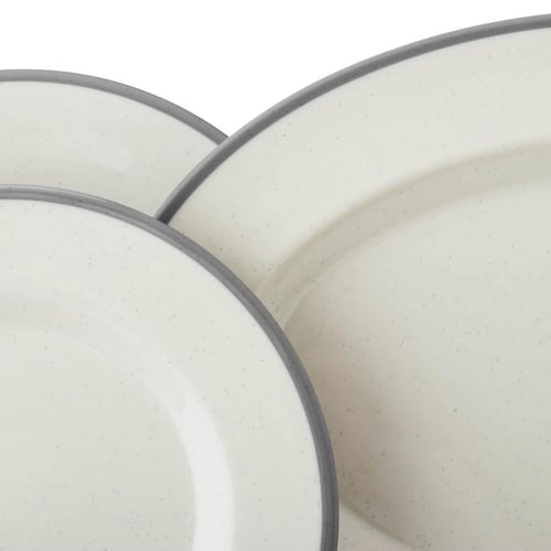 طقم عشاء ميلامين رمادي فاتح 57 قطعة 6 اشخاص